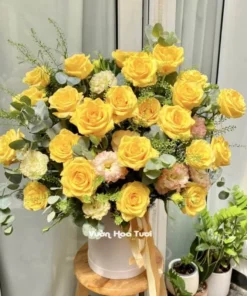 Lẵng hoa hồng Vàng Cát Tường 02