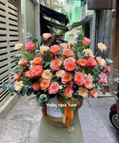 Hộp Hoa Hồng Cam Spirit 02