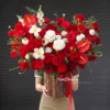 Sắc Đỏ May Mắn Sắc Đỏ May Mắn Lẵng Hoa Chúc Mừng Vườn Hoa Tươi
