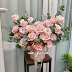Lãng Hoa Sinh Nhật Hồng Kem Ngọt Ngào