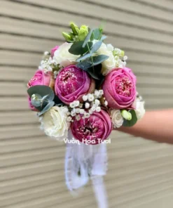 Bó Hoa Cưới Sen Hồng