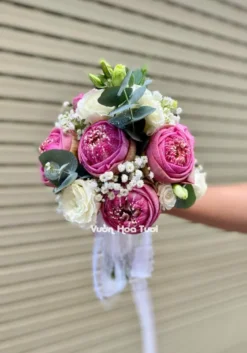 Bó Hoa Cưới Sen Hồng