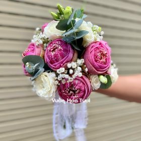Bó Hoa Cưới Sen Hồng