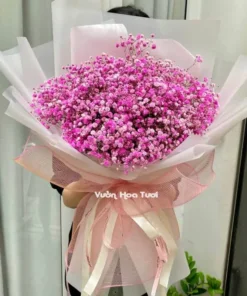 Bó Hoa Baby Hồng Size Trung <br> Sinh Nhật Đáng Nhớ