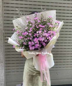 Bó Hoa Thạch Thảo Tím Trung