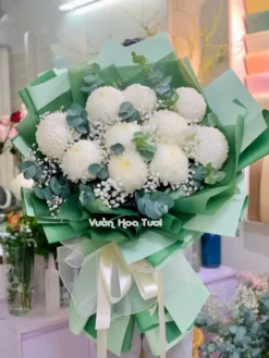 Bó hoa cúc mẫu đơn Trắng