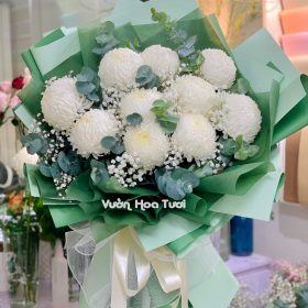 Bó hoa cúc mẫu đơn Trắng