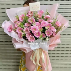 bó hoa đồng tiền hồng lớn