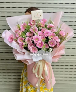 bó hoa đồng tiền hồng lớn