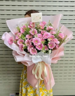 bó hoa đồng tiền hồng lớn