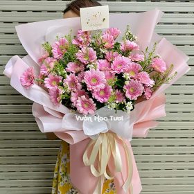 bó hoa đồng tiền hồng lớn