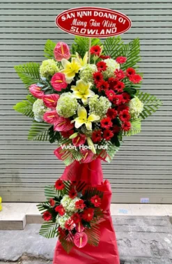 Kệ Hoa Khai Trương Đỏ 02