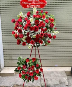 kệ hoa khai trương hồng đỏ 3