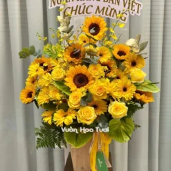 Lẵng Hoa Hồng Vàng Vũ Nữ