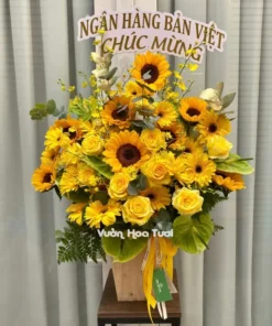 Lẵng Hoa Hồng Vàng Vũ Nữ