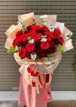 Bó hoa hồng đỏ ecuador 2  <br> Ngày Nắng Ban Mai