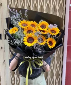 Bó Hoa Hướng Dương Sao Tím