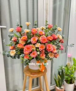 Lẵng Hoa Hồng Cam Spirit Phấn Khởi