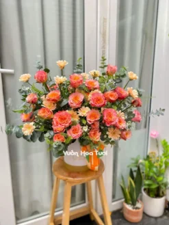 Lẵng Hoa Hồng Cam Spirit Phấn Khởi