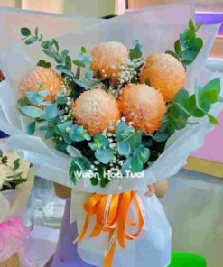 Bó Hoa Cúc Mẫu Đơn Cam Nhạt_4