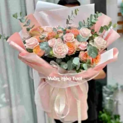 Bó Hoa Hồng Kem Ngọc Trai_10