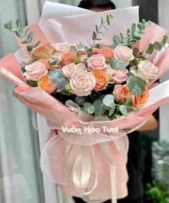 Bó Hoa Hồng Kem Ngọc Trai_10