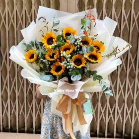 Bó Hoa Hướng Dương Thảo Trắng 8 Bông Bó Hoa Hướng Dương Dơn Lúa_12