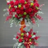Kệ Hoa Tươi Viên Mãn Hạnh Phúc rực rỡ từ hồng đỏ, lan makora đỏ dịp sinh nhật, khai trương. Vườn Hoa Tươi giao hỏa tốc Hồ Chí Minh. Khám phá ngay!