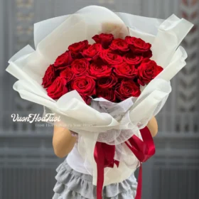 White Basic Red Rose