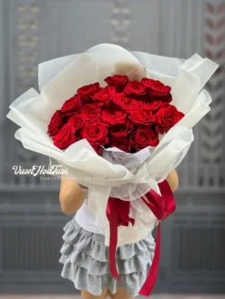 White Basic Red Rose
