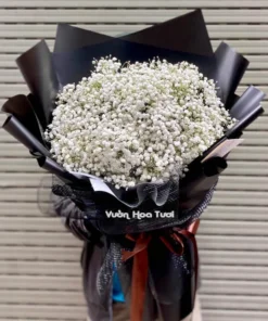 Bó Hoa Baby Trắng MS5 BlackWhite