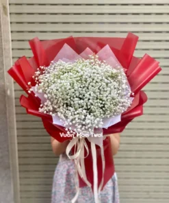 Bó Hoa Baby Trắng Red MS04