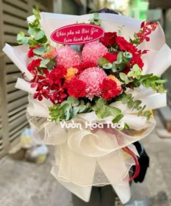 Bó Hoa Cúc Mẫu Đơn Red Motion