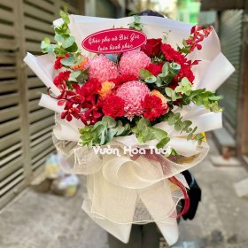 Bó Hoa Cúc Mẫu Đơn Red Motion