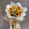 Bó Hoa Hướng Dương Thảo Trắng 8 Bông