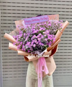 Bó Hoa Thạch Thảo Tím Kraft