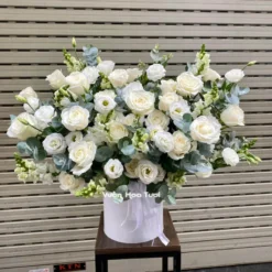 Lẵng Hoa Sinh Nhật Hồng Trắng