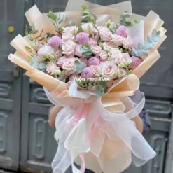 Bó Hoa Kem Dâu Sói Hồng 2810 c