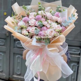 Bó Hoa Kem Dâu Sói Hồng 2810 c