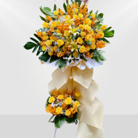 Kệ Hoa Khai Trương Hồng Vàng Hạnh Phúc