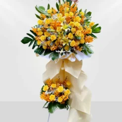 Kệ Hoa Khai Trương Hồng Vàng Hạnh Phúc