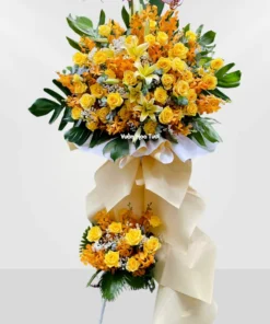 Kệ Hoa Khai Trương Hồng Vàng Hạnh Phúc