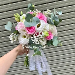 Bó Hoa Cưới Hồng Sen Ngọt Ngào