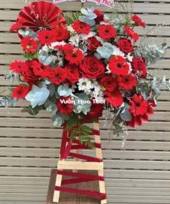 Kệ Hoa Khai Trương Mini Hồng Đỏ