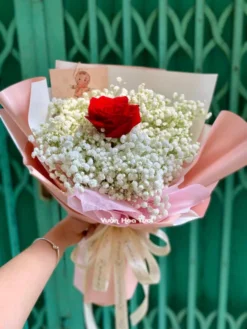 Bó Hoa Baby Trắng Hồng Đỏ
