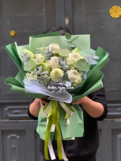 Bó Hoa Sen Xanh Lá Bạc