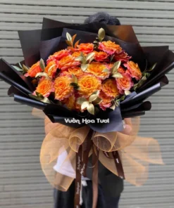 Bó Hoa Sinh Nhật Hồng Cam Huyền Bí