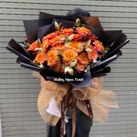 Bó Hoa Sinh Nhật Hồng Cam Huyền Bí