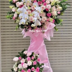 Kệ Hoa Khai Trương Hồng Sang Trọng