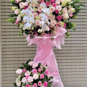 Kệ Hoa Khai Trương Hồng Sang Trọng